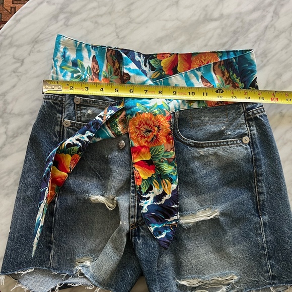 R13 NWT Jasper Tie-Waist Crossover 90's Aesthetic Jean Shorts Size 25 - Picture 7 of 10